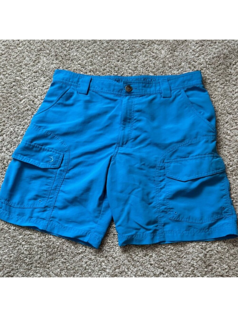 Reel Legends Cargo Shorts Men's Size 36 Blue Nylon Quick Dry Fishing Outdoor
